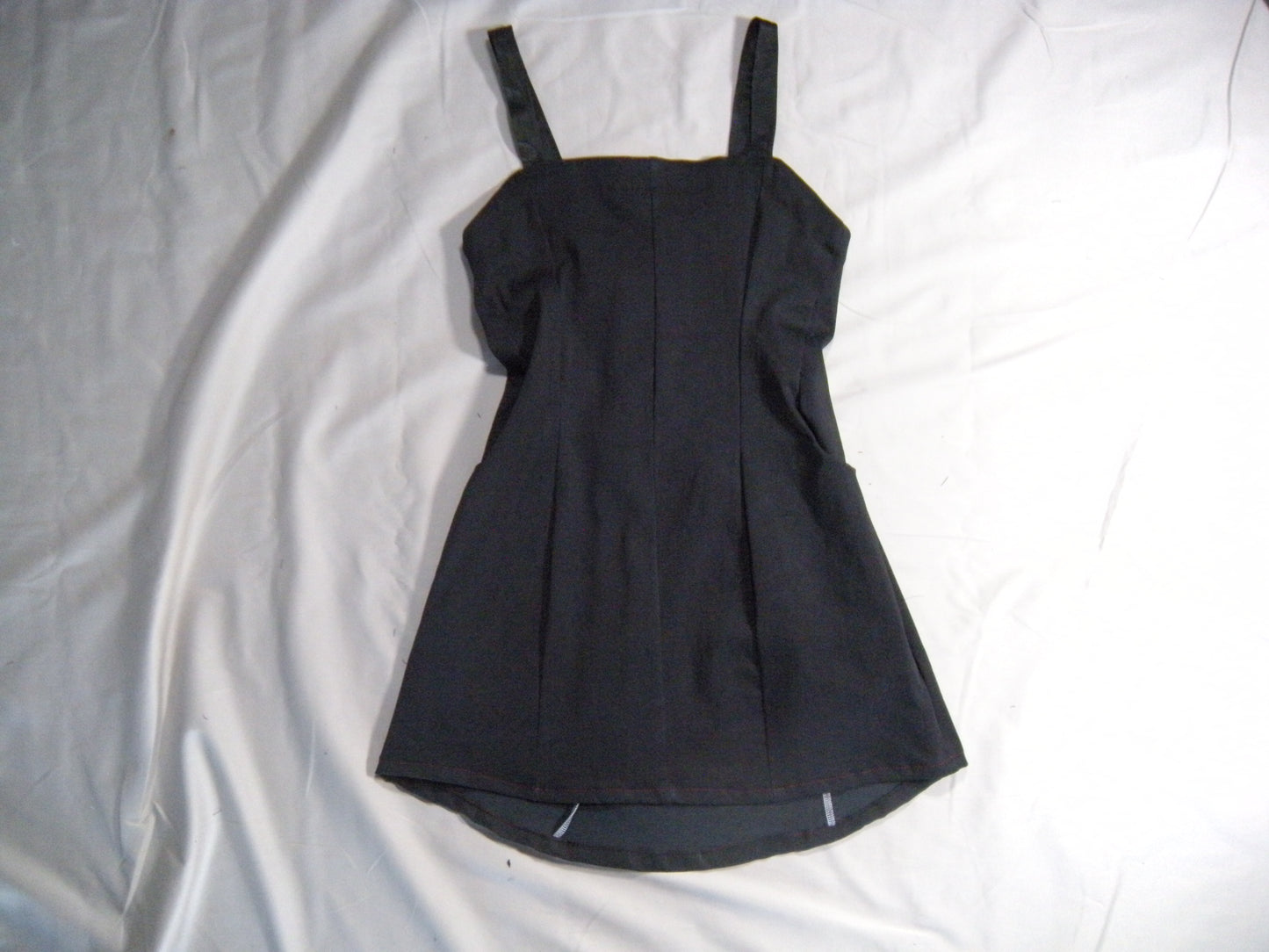 straight neckline apron dress